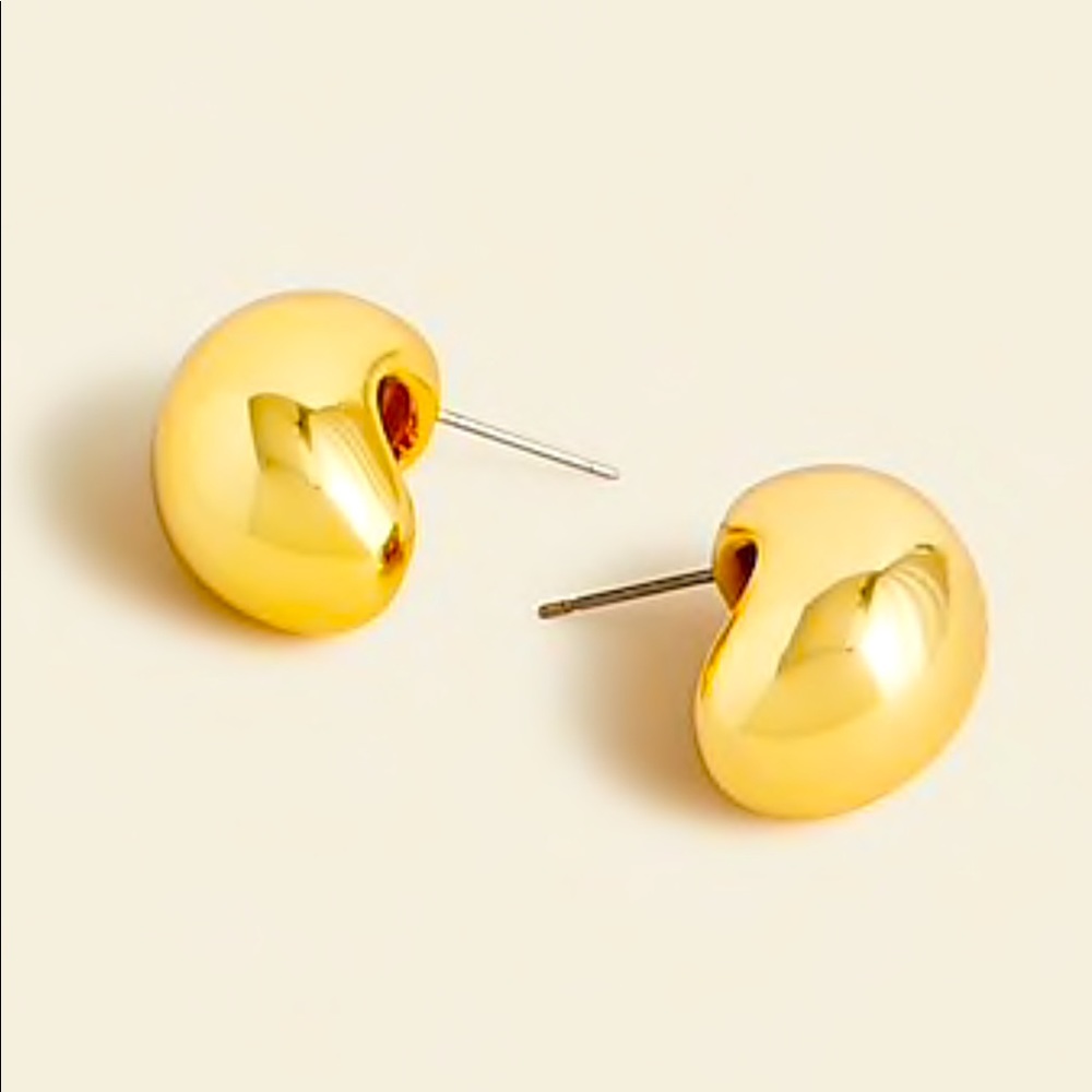 J Crew Sculptural Orb Earrings in burnished gold  NWT